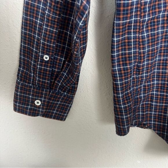 Billy Reid plaid button down blue and orange size medium Men's Shirt Longsleeve - Picture 5 of 6